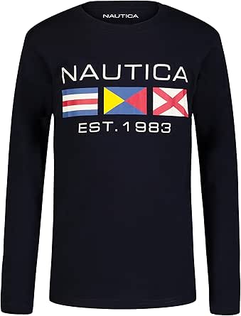 nautica long sleeve graphic print tee
