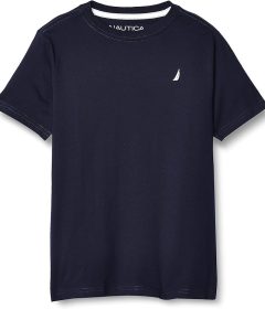 nautica boys' short sleeve solid crew neck tee